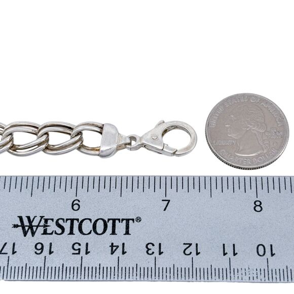 Vintage Italy Sterling Silver 925 Double Link Chain Bracelet 7.25" - Picture 7 of 7